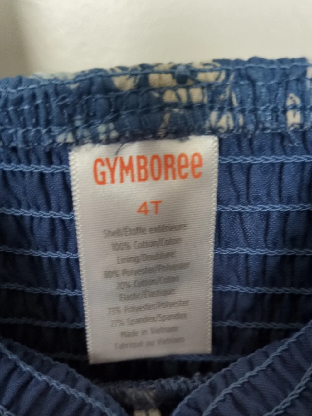 Gymboree Girls Floral Smocked Sundress Blue 4T NWT